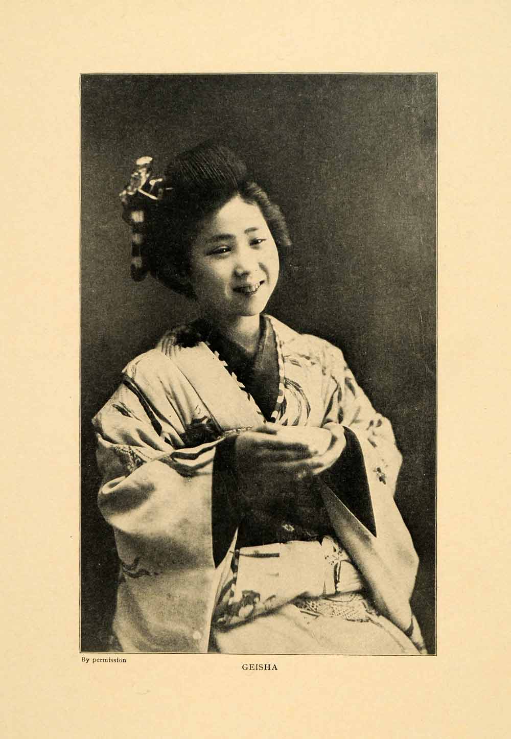 1000px x 1446px - 1903 Print Geisha Portrait Young Girl Entertainer Japanese Geiko Geigi XGM1