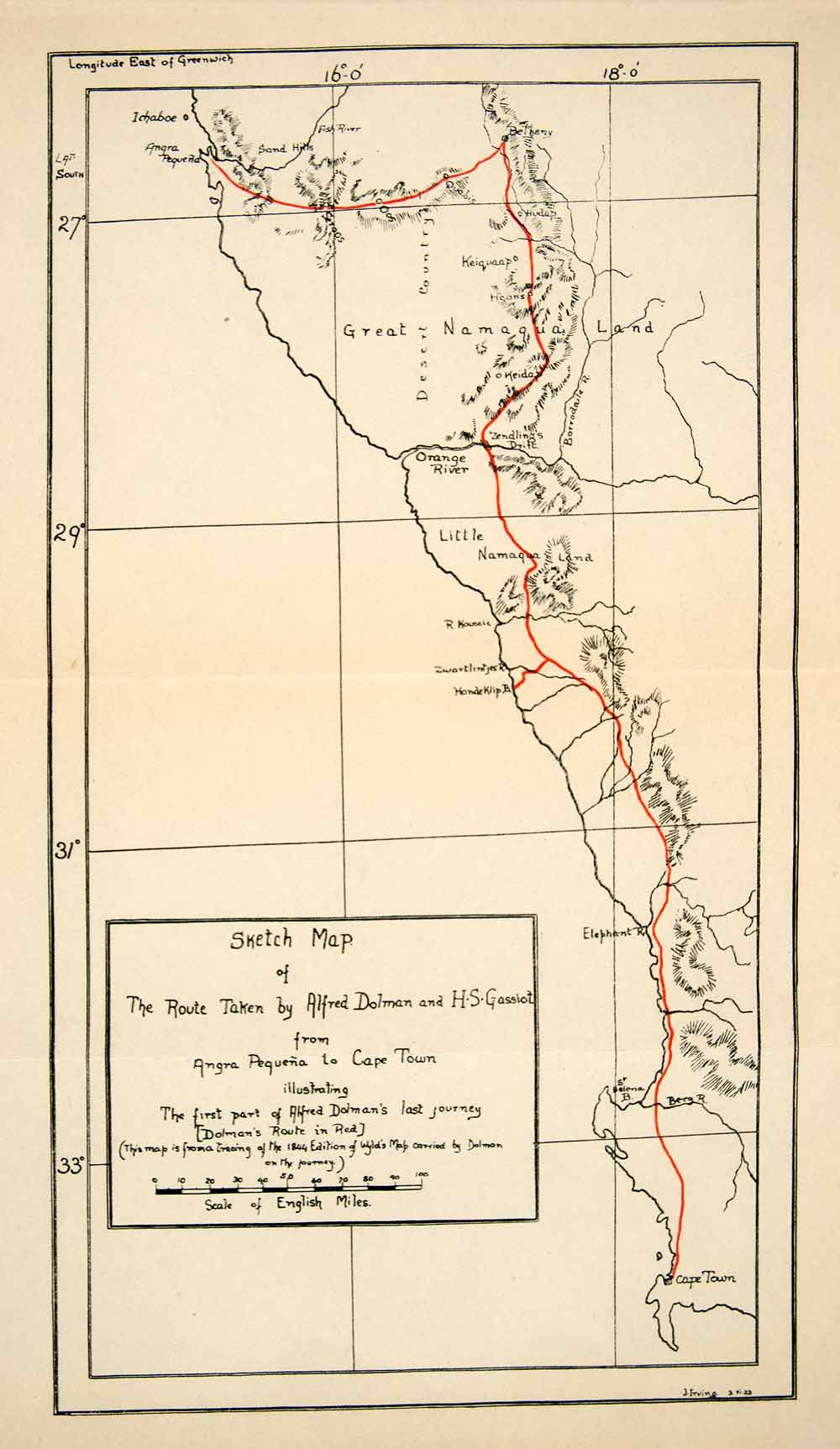 1924 Lithograph Sketch Map Southern Africa Cape Town Pequena Namaqua Xgqb8