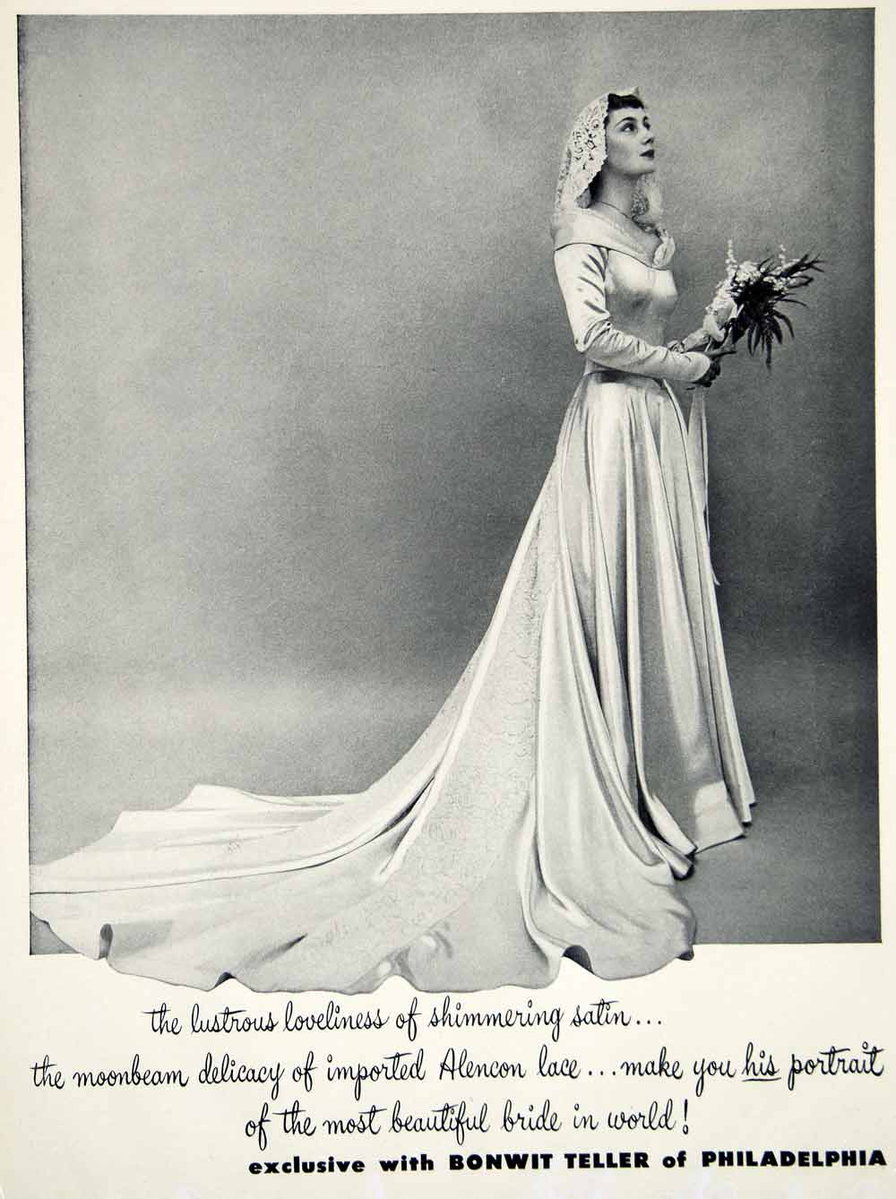 vintage satin wedding gown