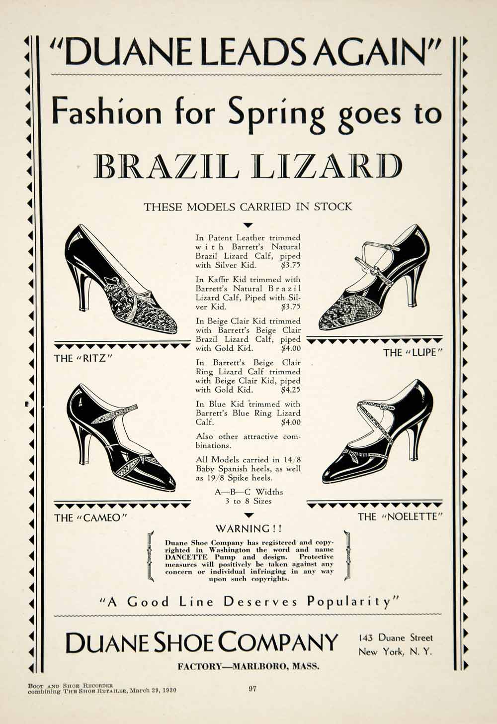 1930 Ad Regent Stanley Duttenhofer Shoe High Heel Women Fashion