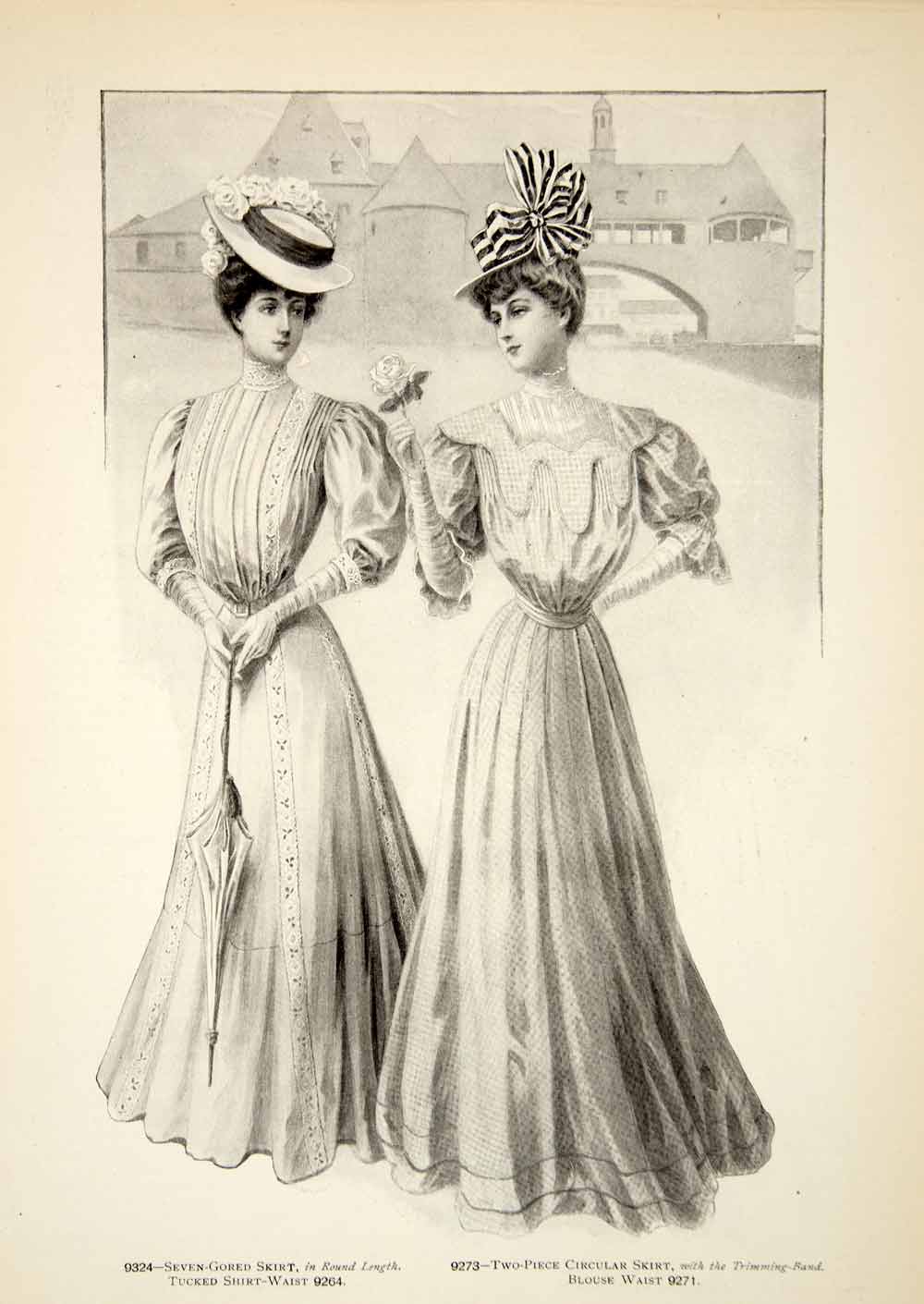 1906 Offset Lithograph Delineator Women Edwardian Fashion House Dress –  Period Paper Historic Art LLC
