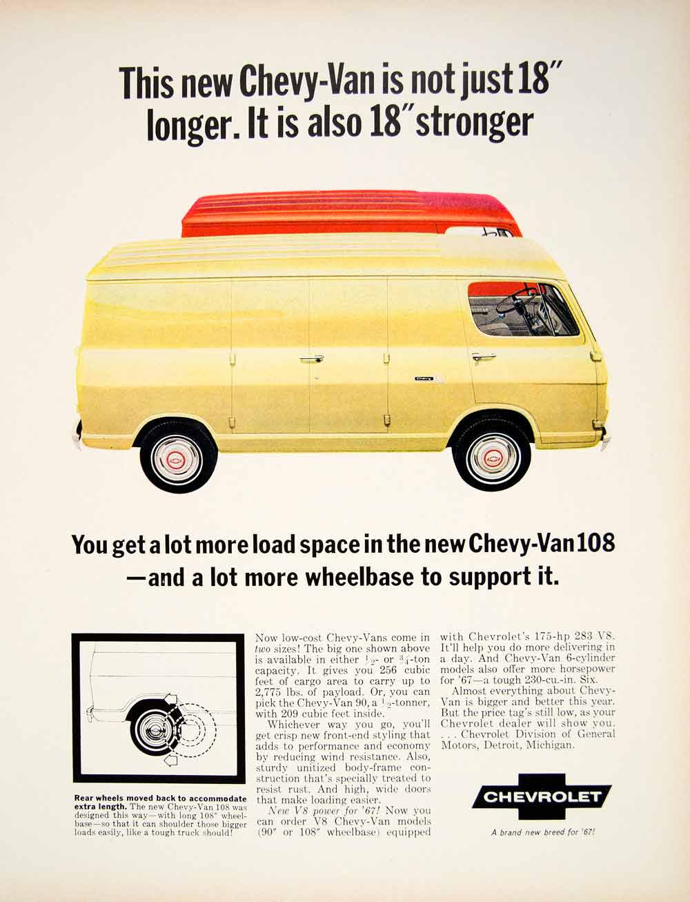 1966 ad vintage 1967 yellow chevy van 90 108 models chevrolet vehicle period paper 1966 ad vintage 1967 yellow chevy van 90 108 models chevrolet vehicle gm yfm3