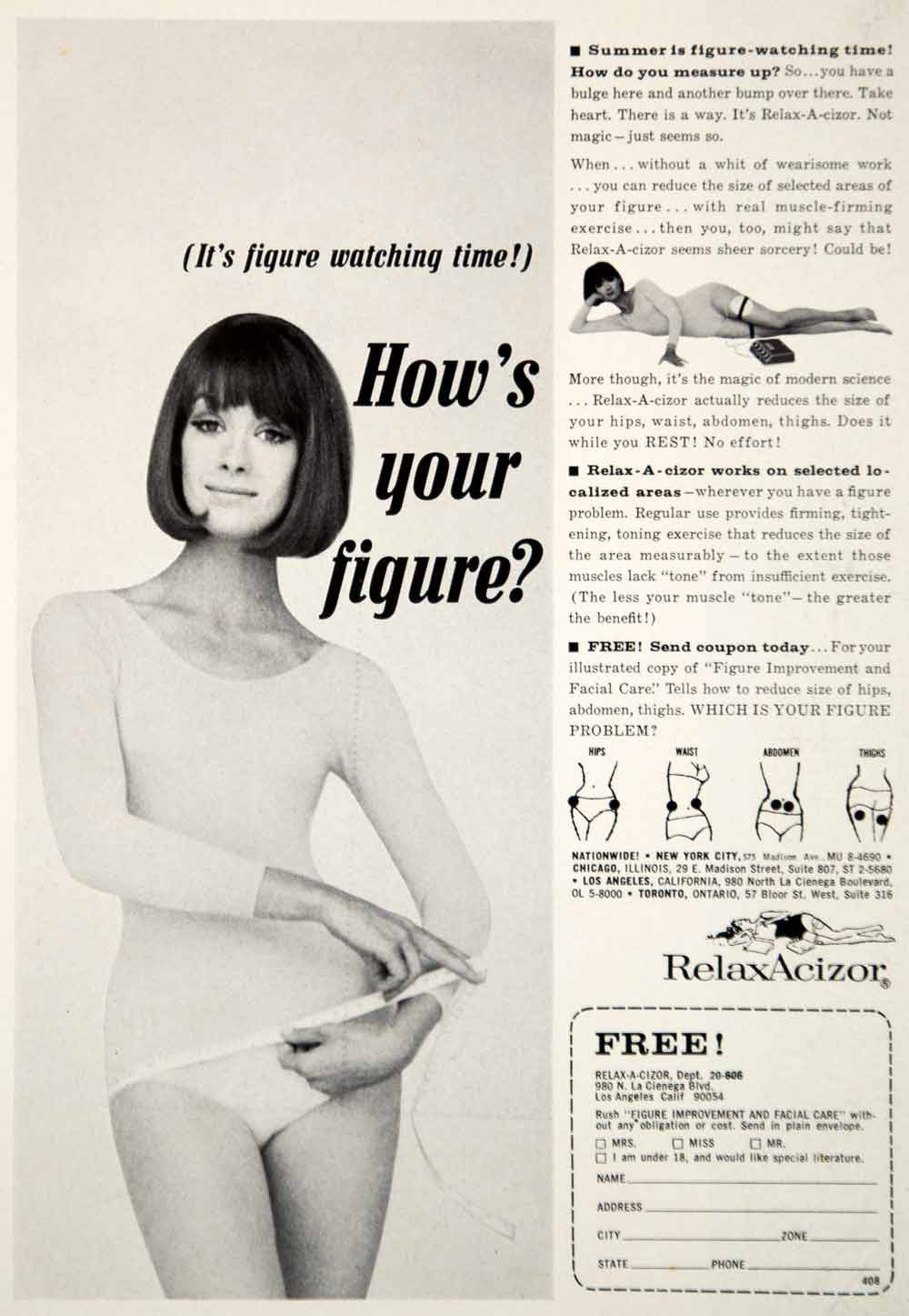 1964 Ad Vintage Relax A Cizor Exercise Machine Physical Fitness Weight Period Paper