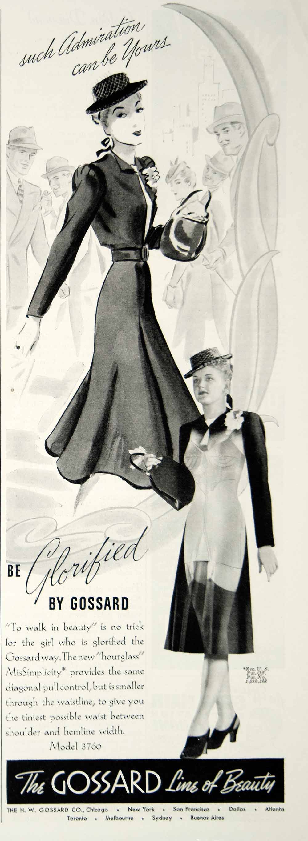 1953 Ad Gossard Push Up Bras Undergarments Underwear Herbert Sondheim –  Period Paper Historic Art LLC