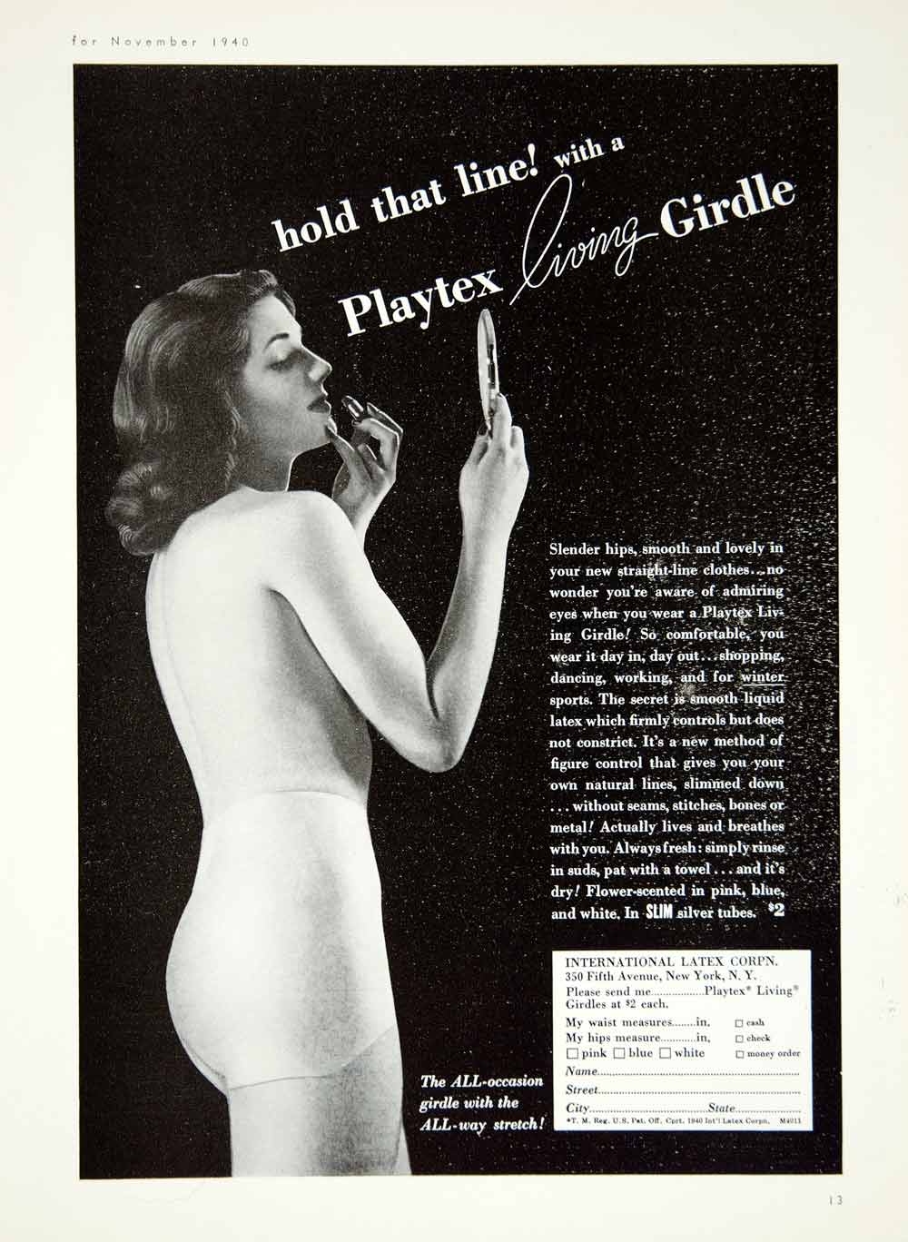 1941 Ad Playtex Living Girdle Women Foundation Garment 40s Fashion