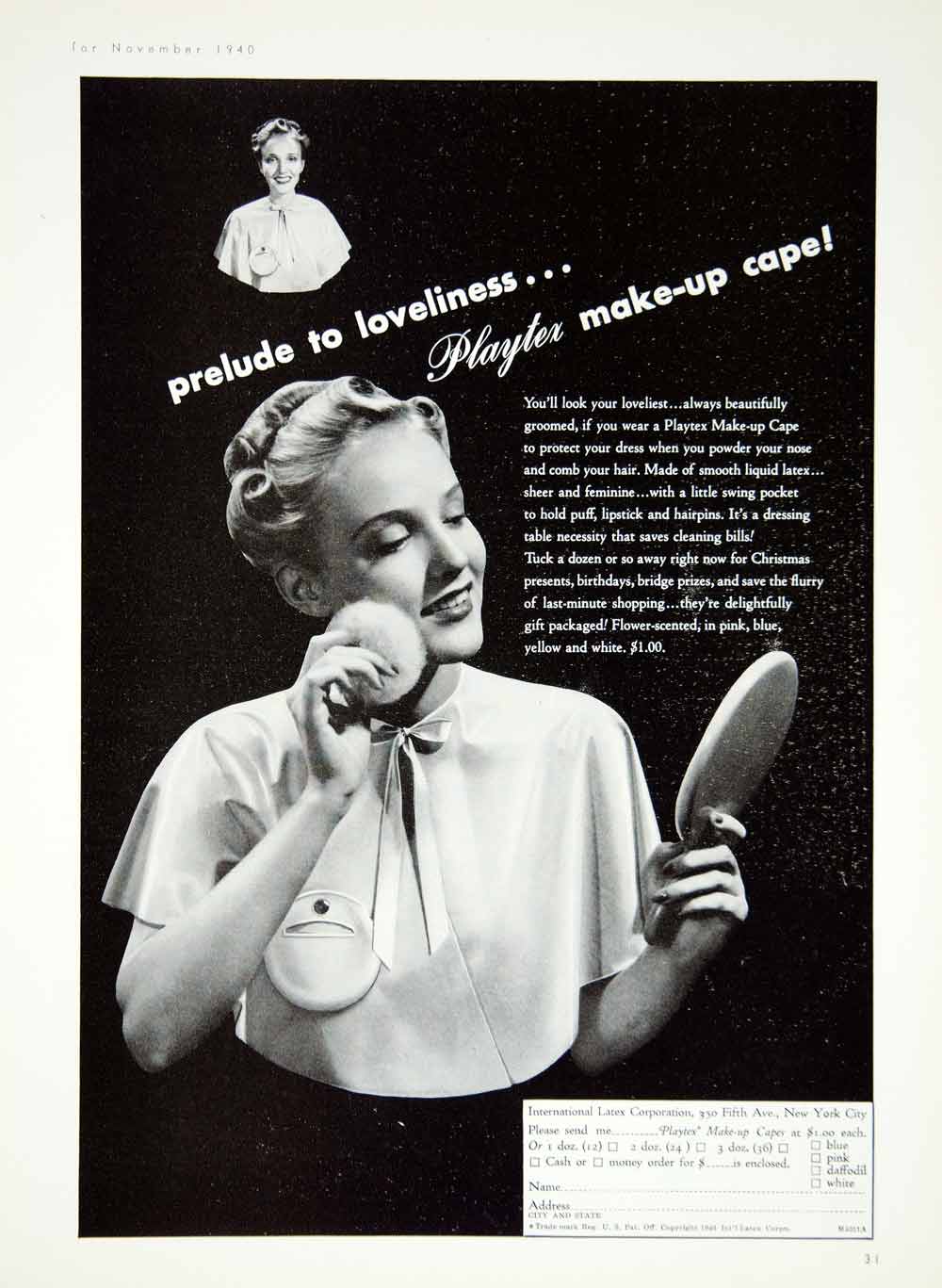 1941 Playtex Living Girdle Woman Underwear Topless Slim Vintage Print Ad  35780