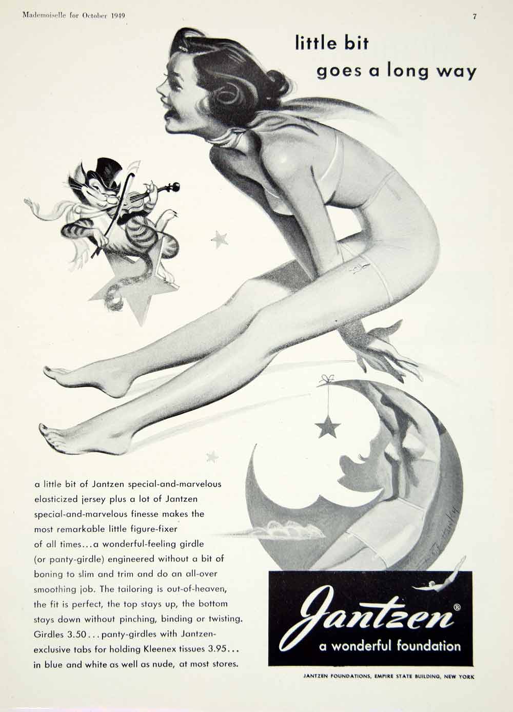 1949 WARNER'S WARNERETTE Underwear Lingerie Vintage PRINT AD Bras Girdles  B&W $8.99 - PicClick