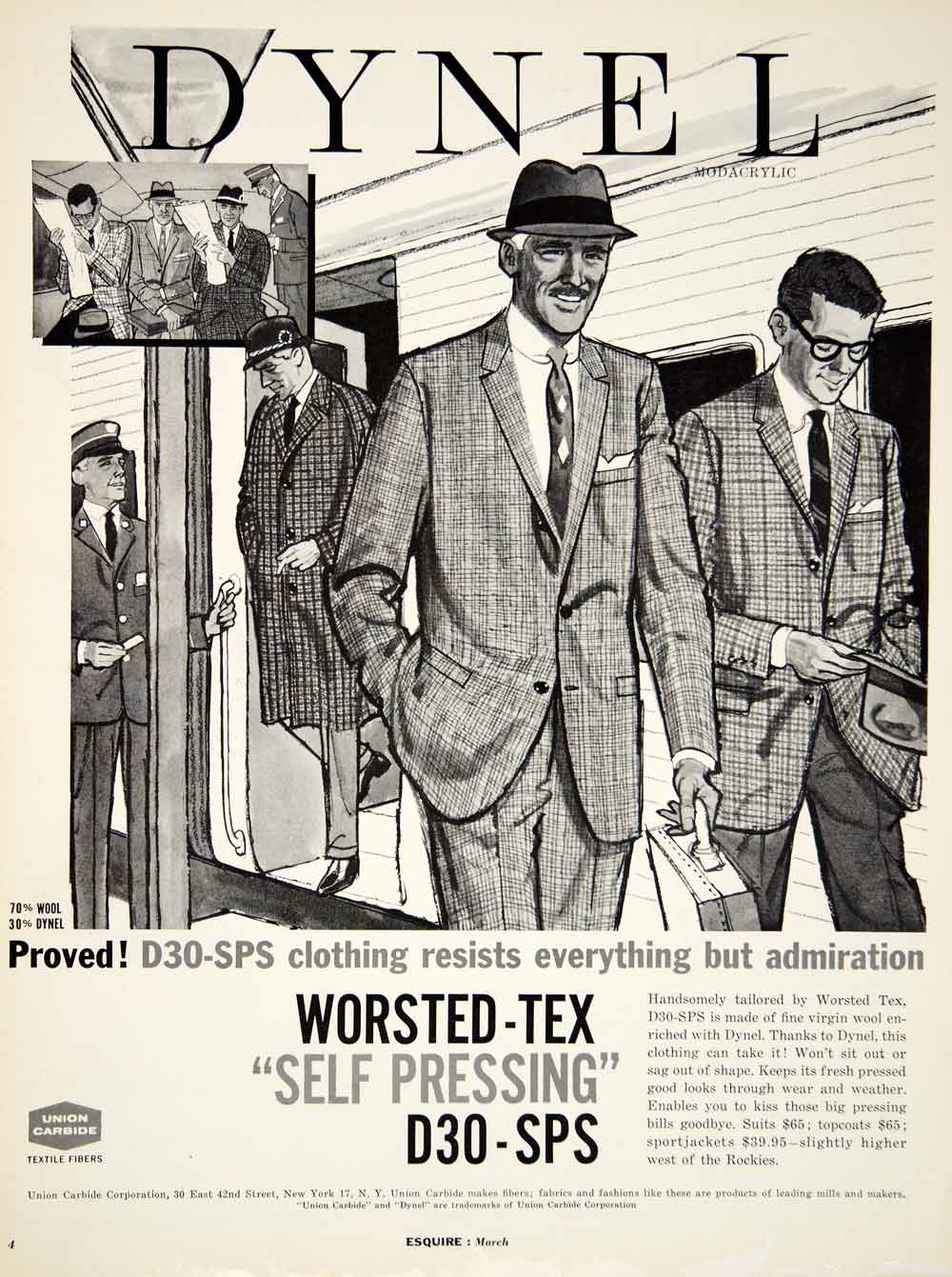 1960 Ad Vintage h.i.s. Post-Grad Slacks Pants Men 60s Fashion