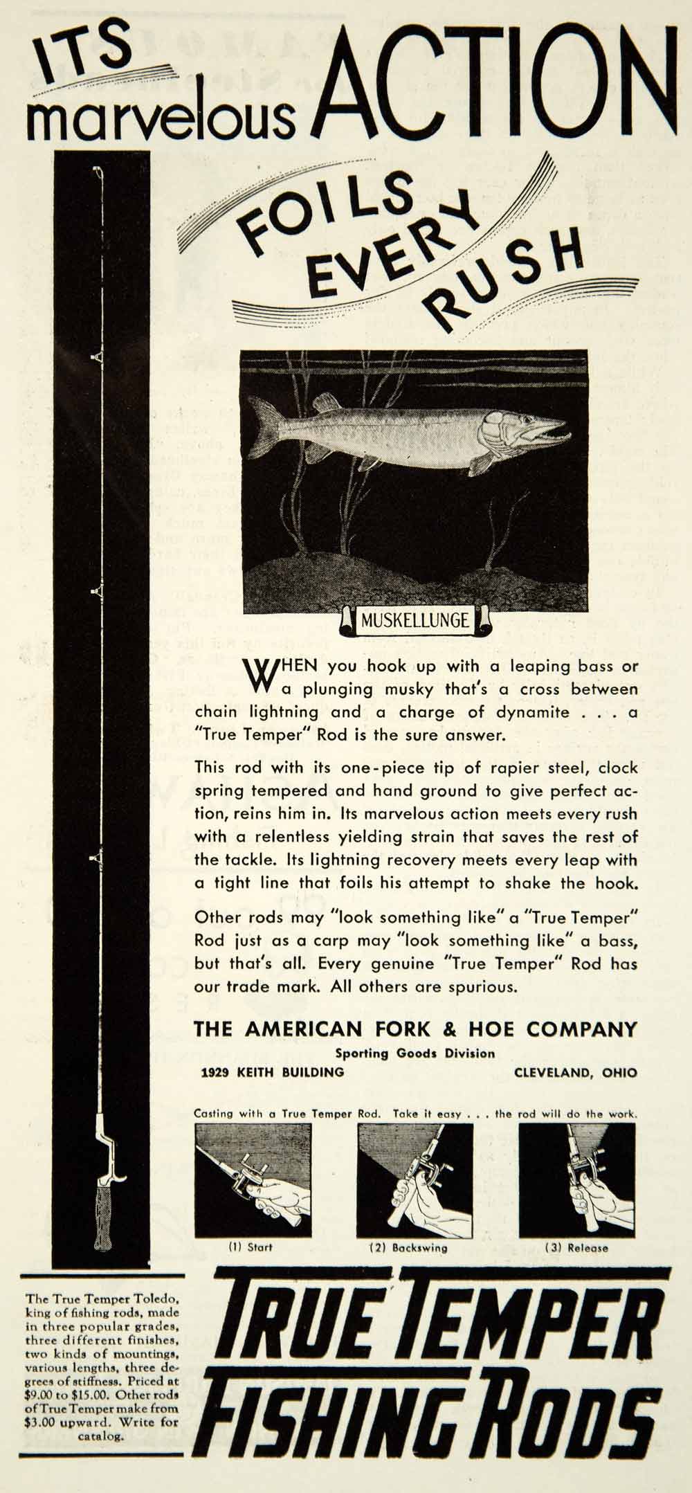 1931 Ad Pflueger Fishing Tackle Supreme Reel Tandem Spinner Lure