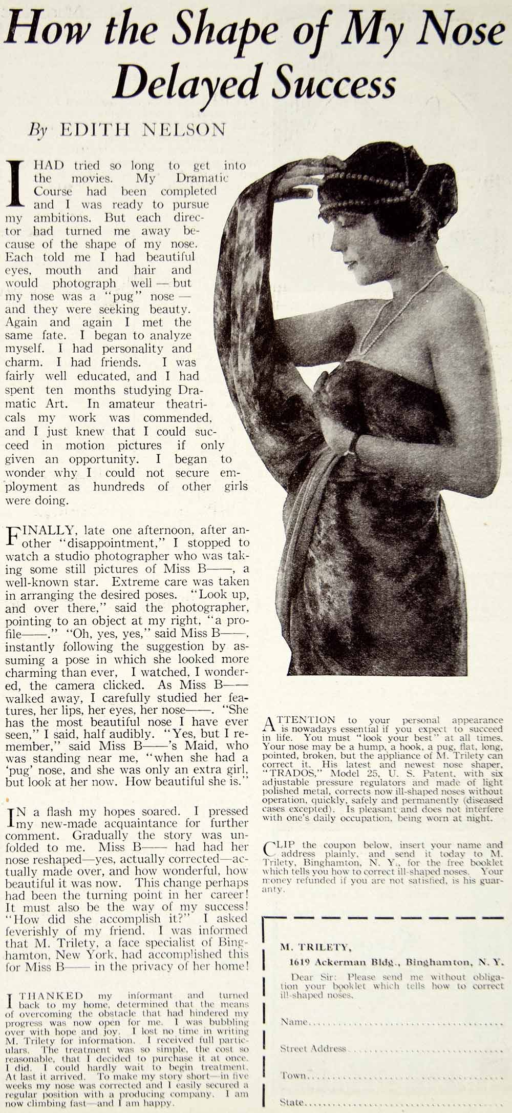 1931 Ad Vintage Quackery Perfolastic Reducing Girdle Weight Loss