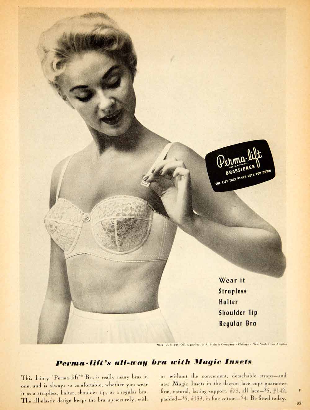 1954 Vintage ad fpr Warner's Bras, Girdles Corselettes retro fashion  9/02/22
