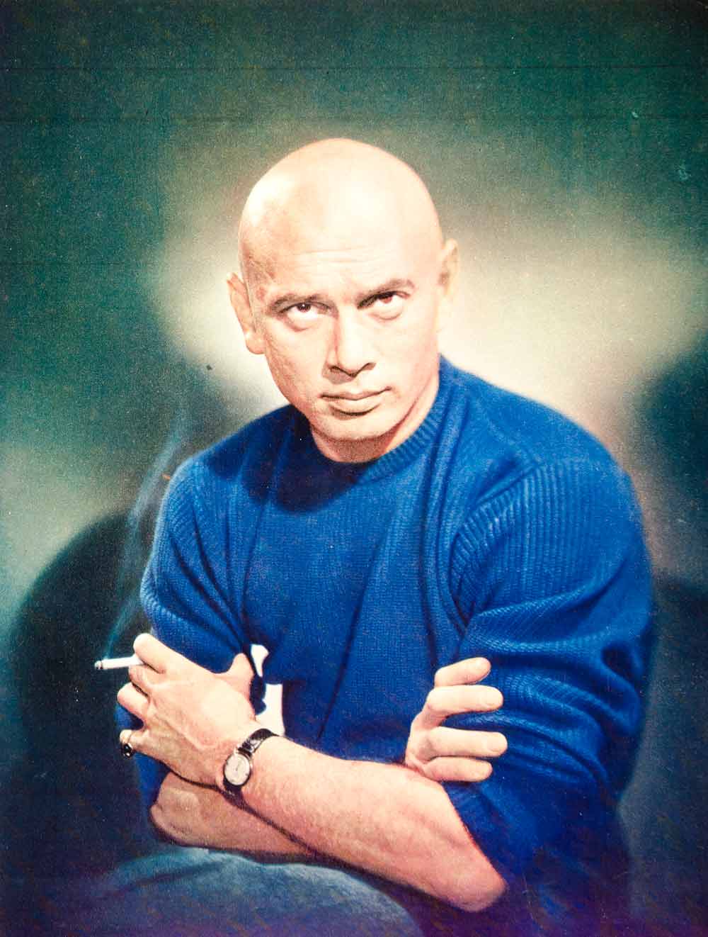 1957 Color Print Yul Brynner Portrait Stage Movie Actor Hollywood