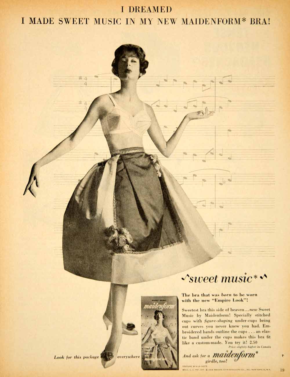  1957 Vintage Lingerie Ad for Maidenform Bra - I dreamed I posed  for a fashion ad : Everything Else