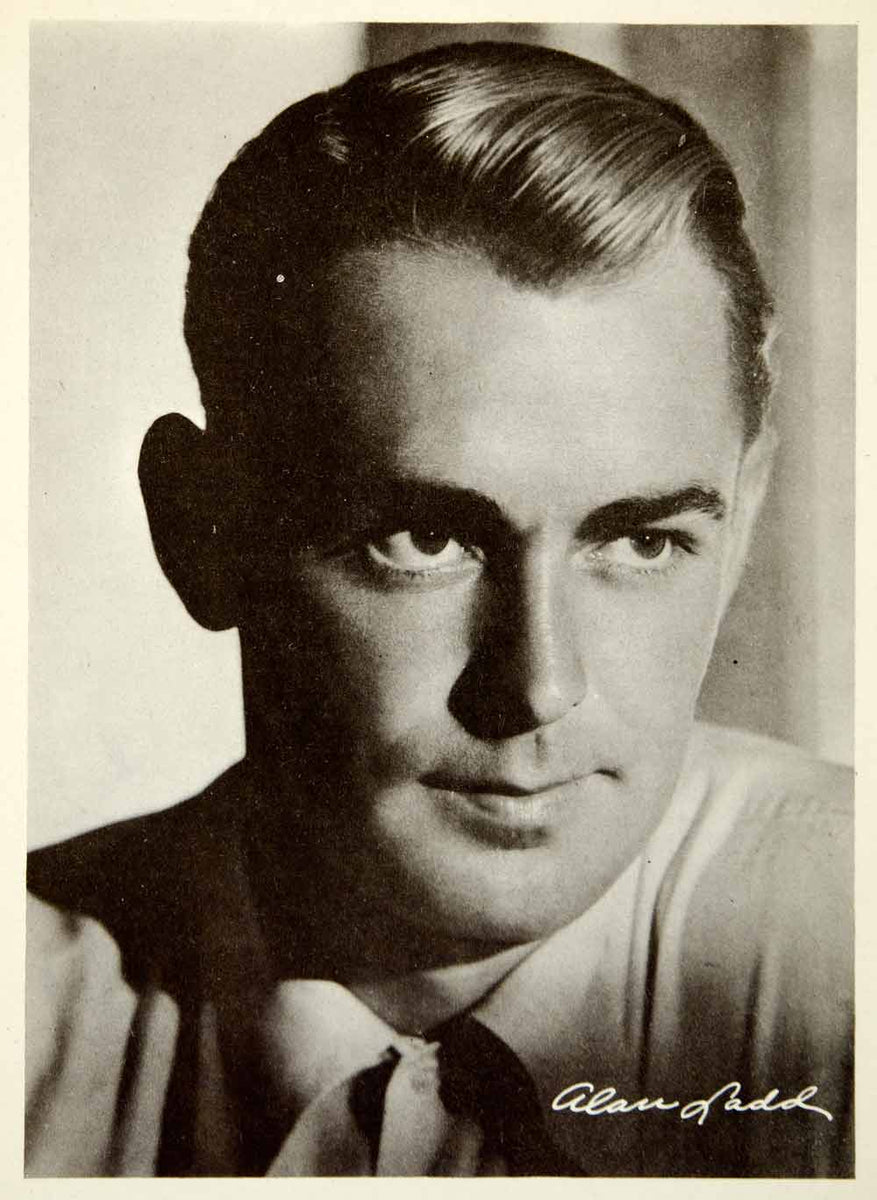 1945 Print Hollywood Actor Alan Ladd Portrait Star Movie Film Silver S ...