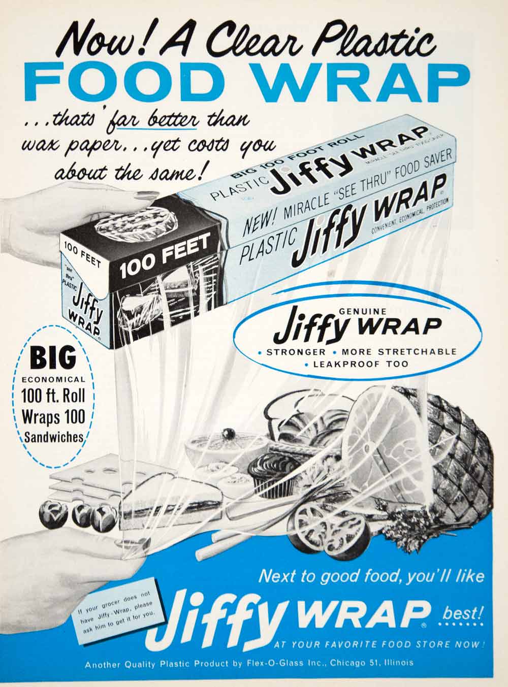 VTG Saran Wrap DOW 1959 Unopened 25 Ft. Roll NOS Plastic Wrap INCREDIBLY  RARE