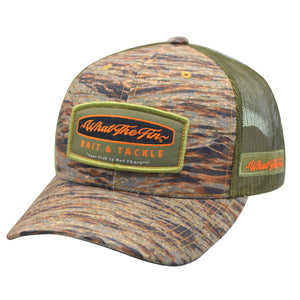 Bait & Tackle Patch Snapback Trucker Hat - Adult Hat- What The Fin - Woo's Too Boutique