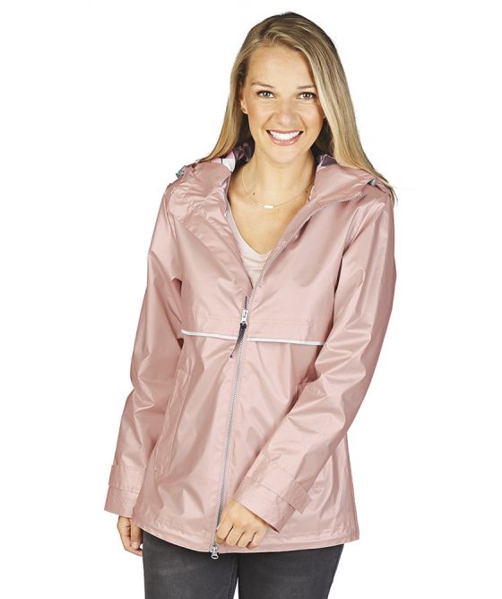 Charles River - New Englander Raincoat - Rose Gold with Print Li