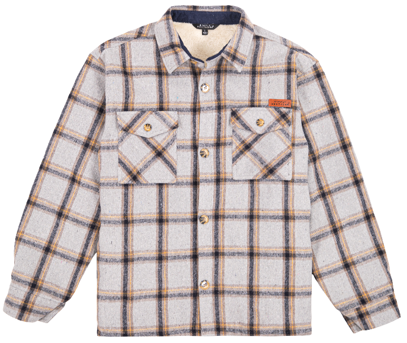 MN Sherpa Shacket Jacket - Gray Plaid - F22 - Simply Southern