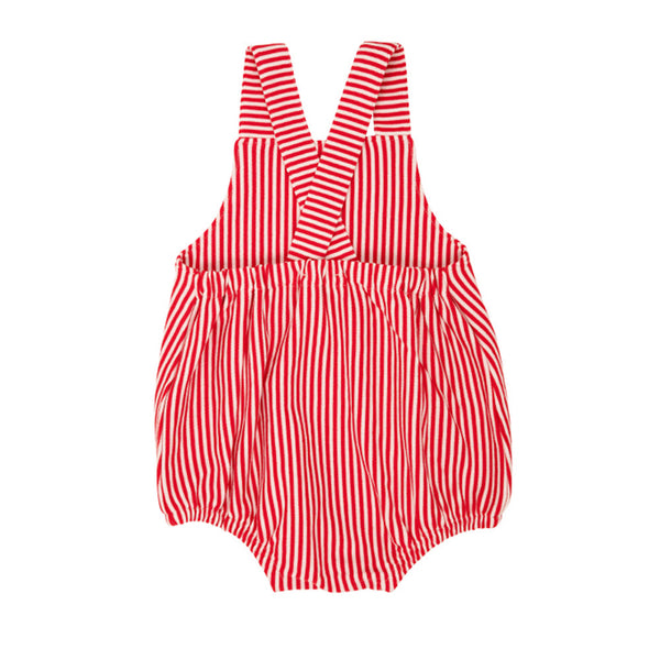 Stillman Sunsuit Richmond Red Stripe With Sailboat Applique - Born Childrens Boutique