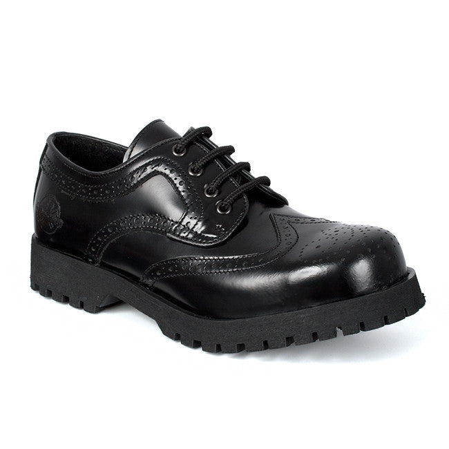 Black Leather 4-Eyelet Wingtip Shoes by Nevermind – Nevermind Shoes