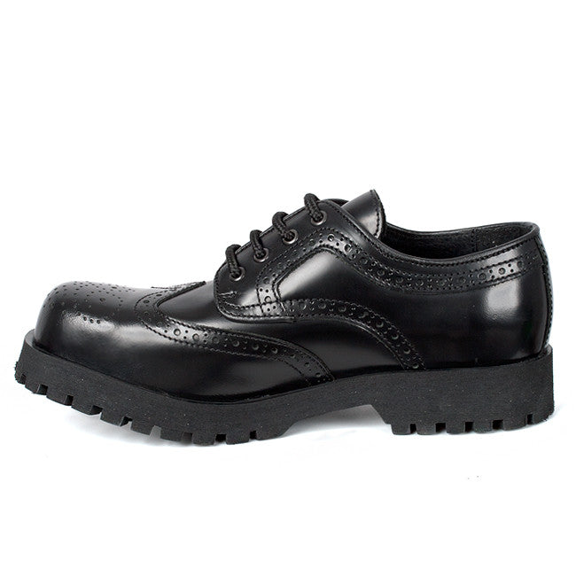 Black Leather 4-Eyelet Wingtip Shoes by Nevermind – Nevermind Shoes