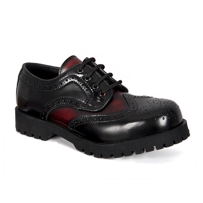 Nevermind Black and Burgundy Wingtip Shoes - Nevermind Shoes