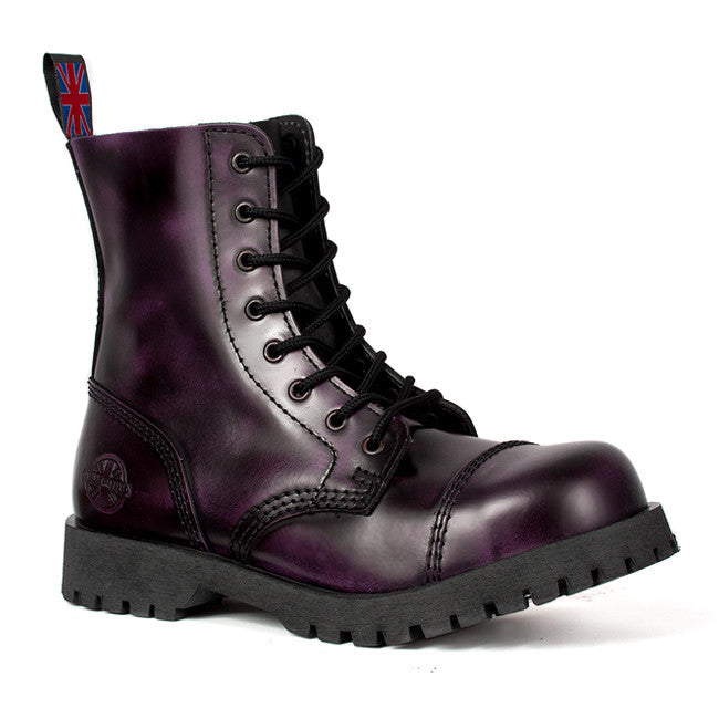 Purple Leather 8-Eye Boots by Nevermind 