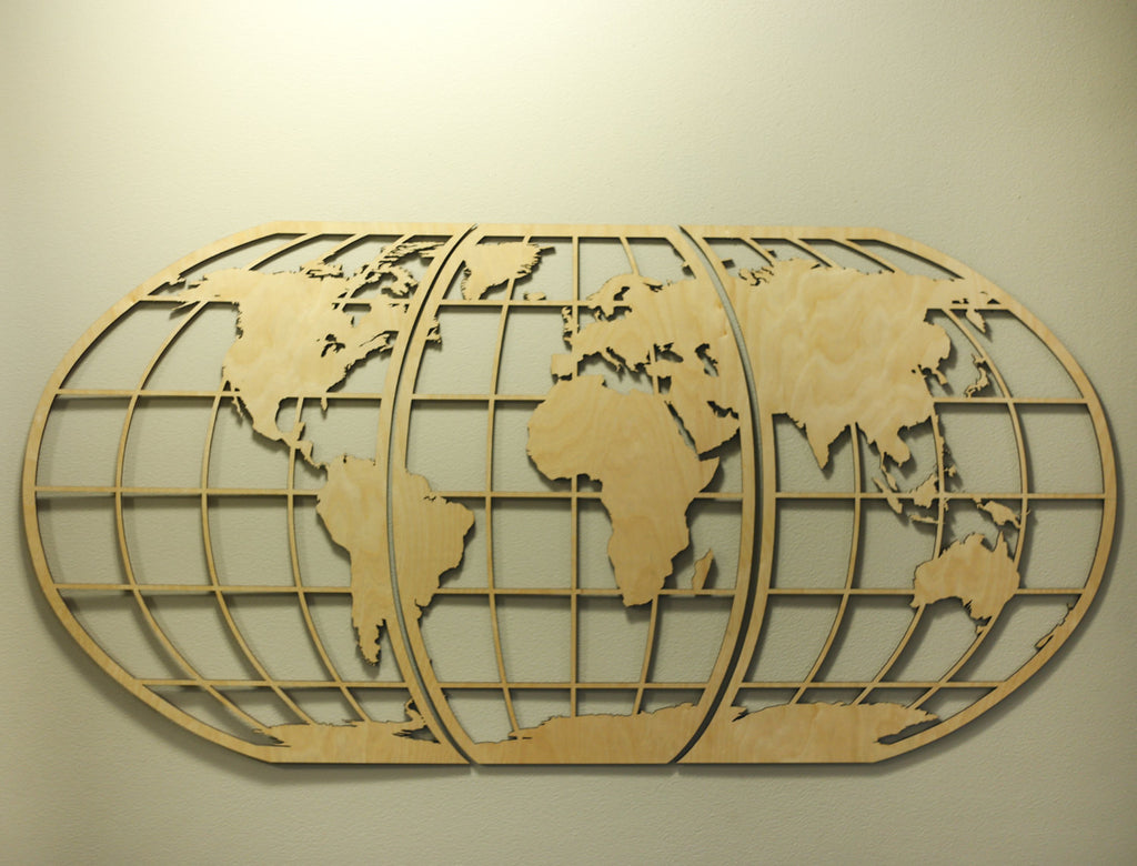 World Globe Map Wall Art Design By Skyline Workshop Skylineworkshop