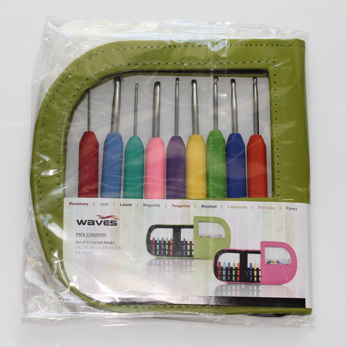 Knitpro Waves Set Of 9 Aluminum Crochet Hooks In Soft Feel Ergon Tuppence S Aussie Fabrics