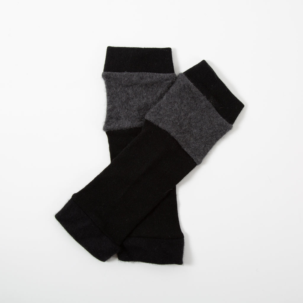 Grey & Black Cashmere Ankle Warmers | Turtle Doves