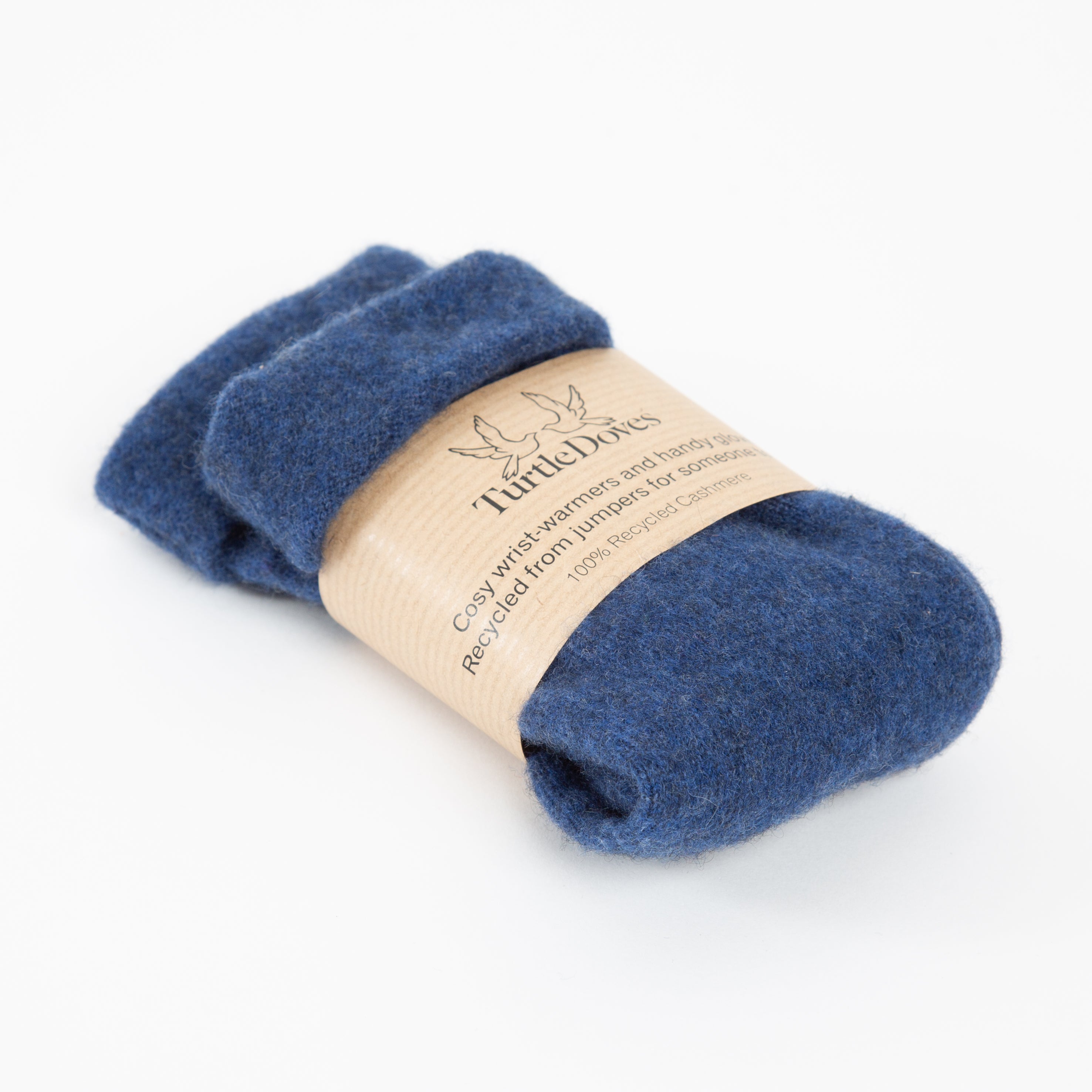 blue cashmere gloves