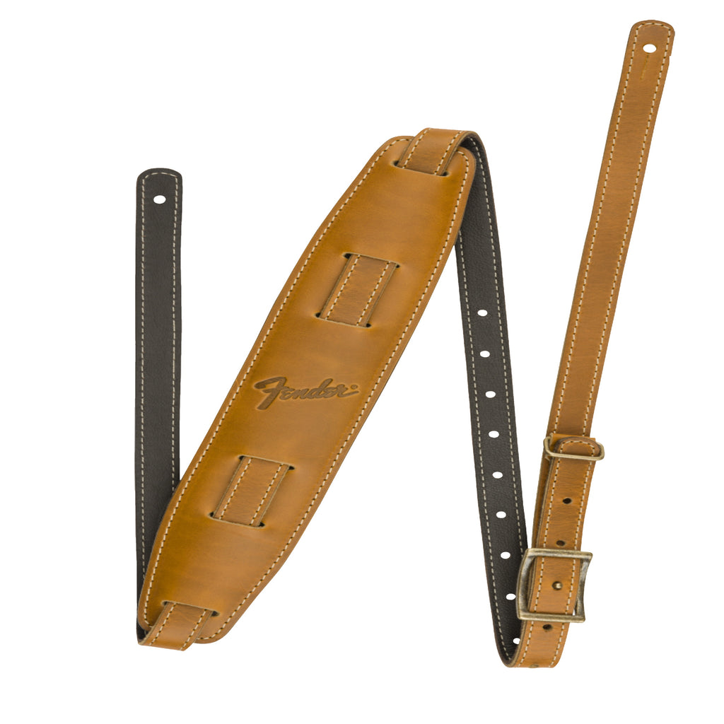 FENDER LEGACY MONOGRAM STRAP, BLACK/YELLOW/BROWN - Willcutt Guitars