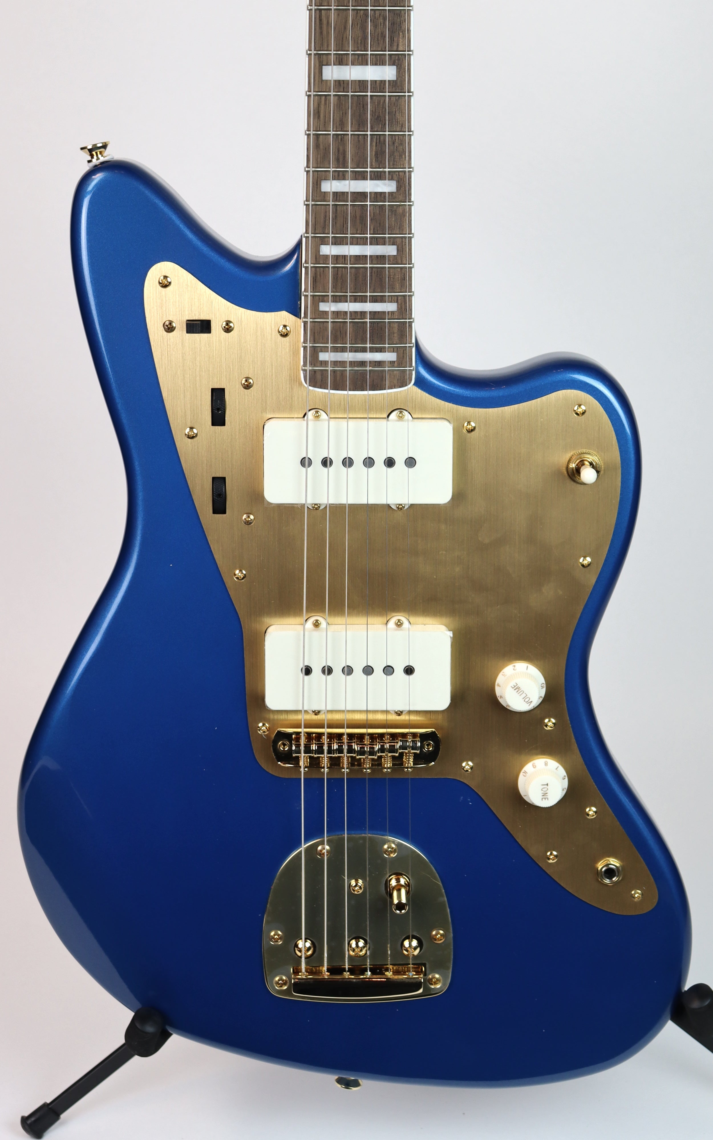 Squier 40th Anniversary Jazzmaster Gold Edition Gold Anodized Pickguard  Lake Placid Blue