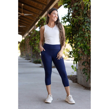 PreOrder |  Navy CAPRI with Pocket   - Luxe Leggings by Julia Rose®