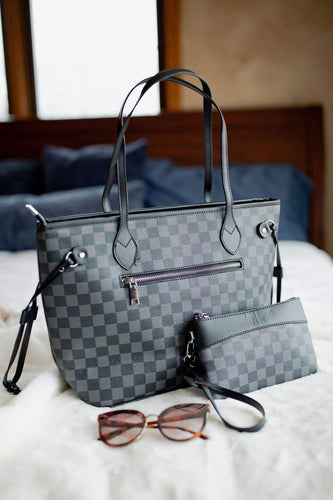 Penelope Black Check Tote Shoulder Bag – The Vintage Leopard