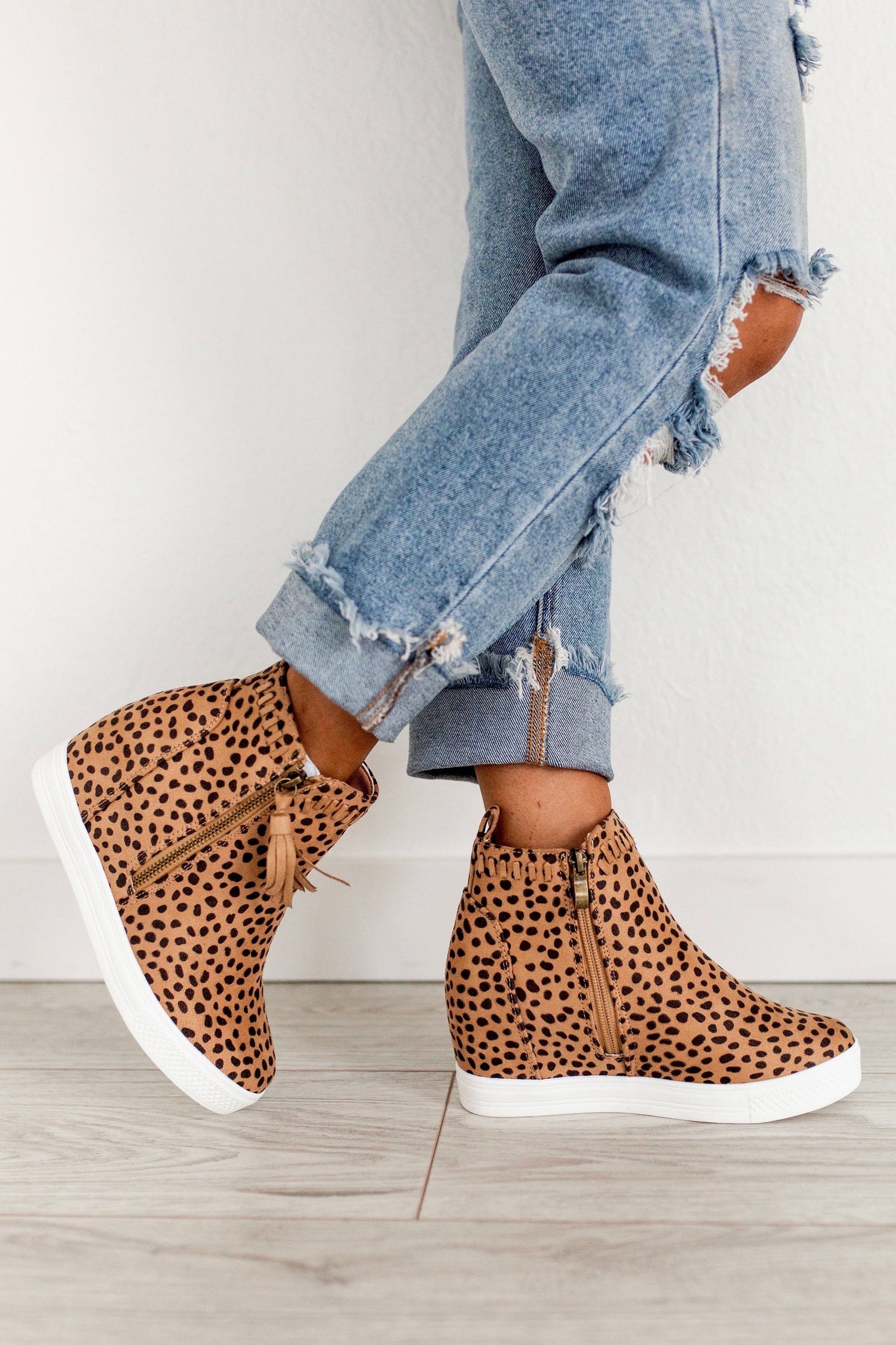 Baby Cheetah Ccocci Zip Wedge Sneaker 