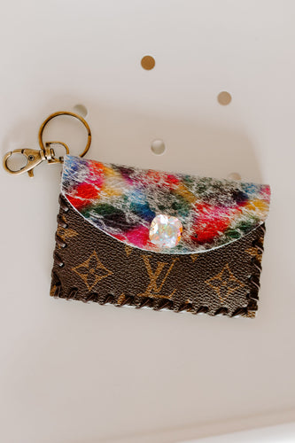 Repurposed LV Leopard pocket bag purse