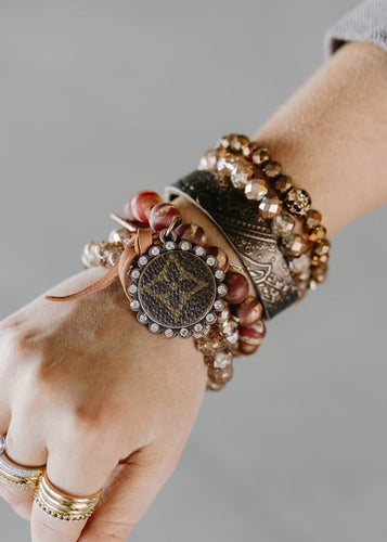 Laney Lavender & Leopard Upcycled Bead Bracelet Stack Set – The Vintage  Leopard