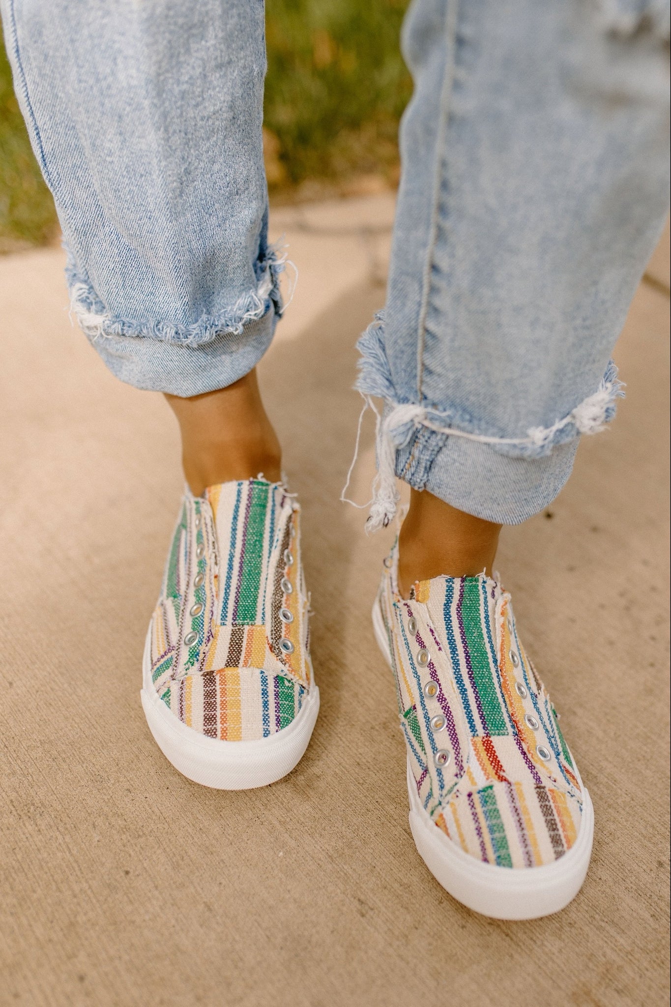 Corky s Babalu Stripes Slip  On Sneakers The Vintage Leopard