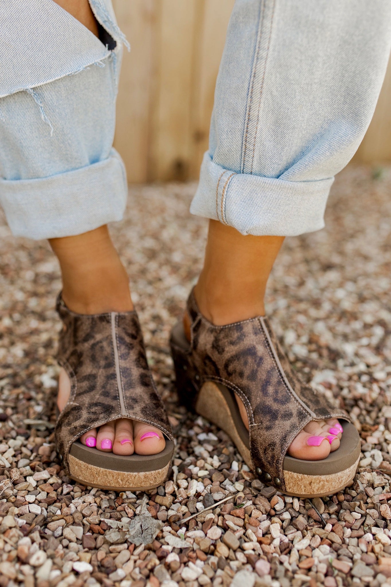 corkys leopard wedge