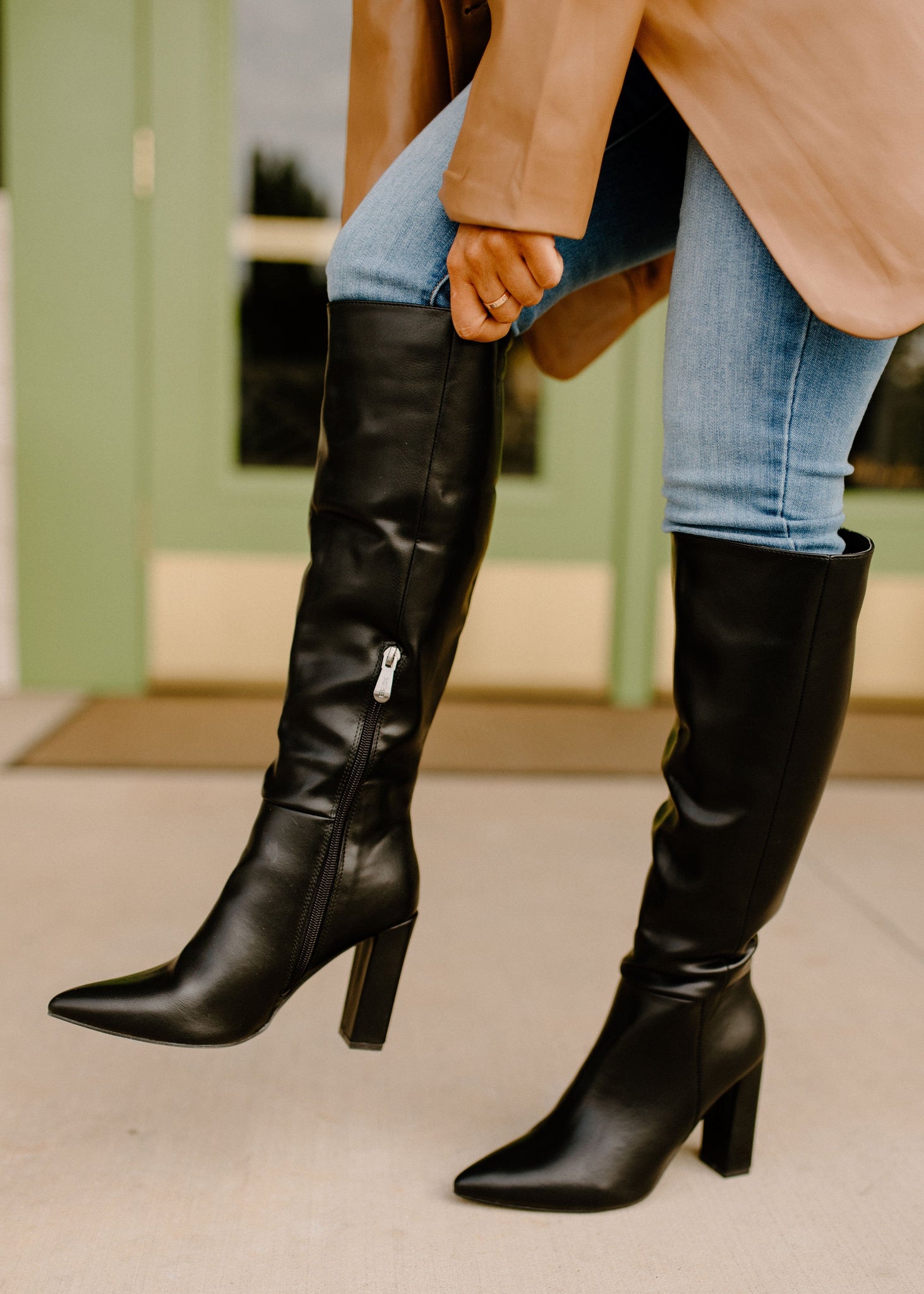 vegan leather black boots