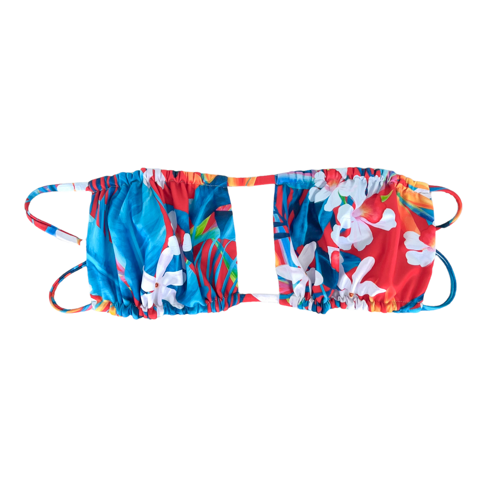 Bikini Top- Bandeau Bikini- Delilah Bandeau Bikini Top in Sunrise and  Sunset in St. Lucia print - Goddess Swimwear