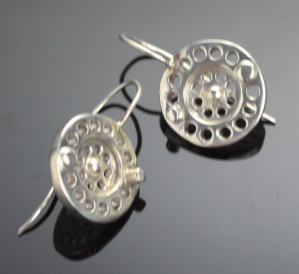 Fly Reel Earrings – EF1010 – Anisa Jewelry