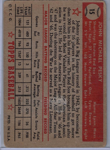 1952 Topps Johnny Pesky