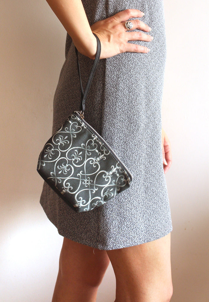 black & white clutch bag