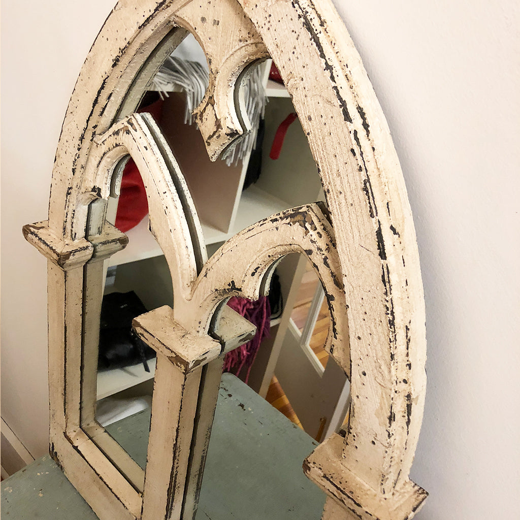 Distressed Wood Arch Mirror Jennifer Haley Handbags