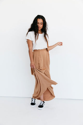 The Wrap Skirt in Almond by Suunday