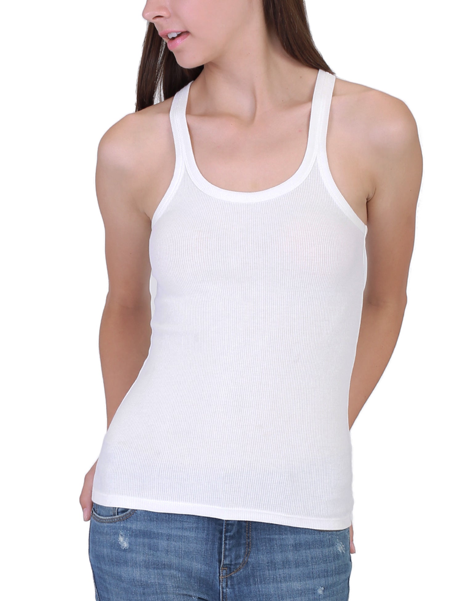 Download Women's Basic Scoop Neck Sleeveless Racerback Rib Tank Top ...