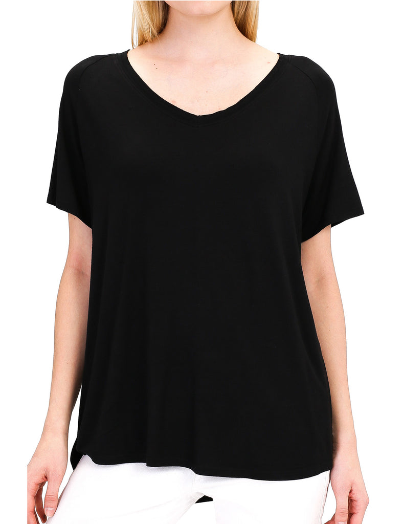 plain black tunic top