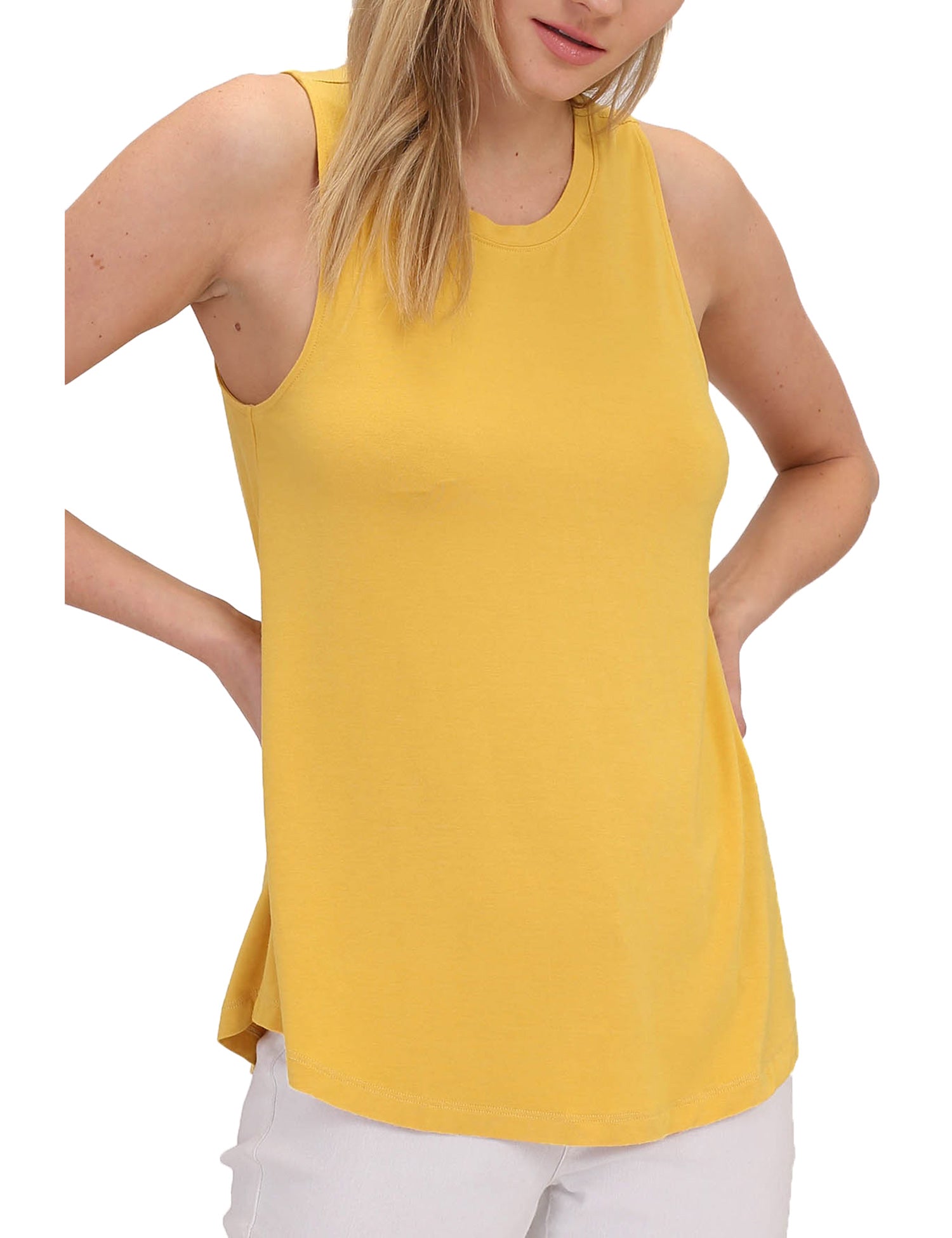 Women's Relaxed Lightweight Casual Loose Fit Round Neck Basic Tank Top ...